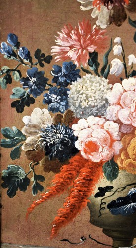 Paire "Natures mortes de fleurs" Maître des fleurs Guardeschi, Venise XVIIIe - Louis XV